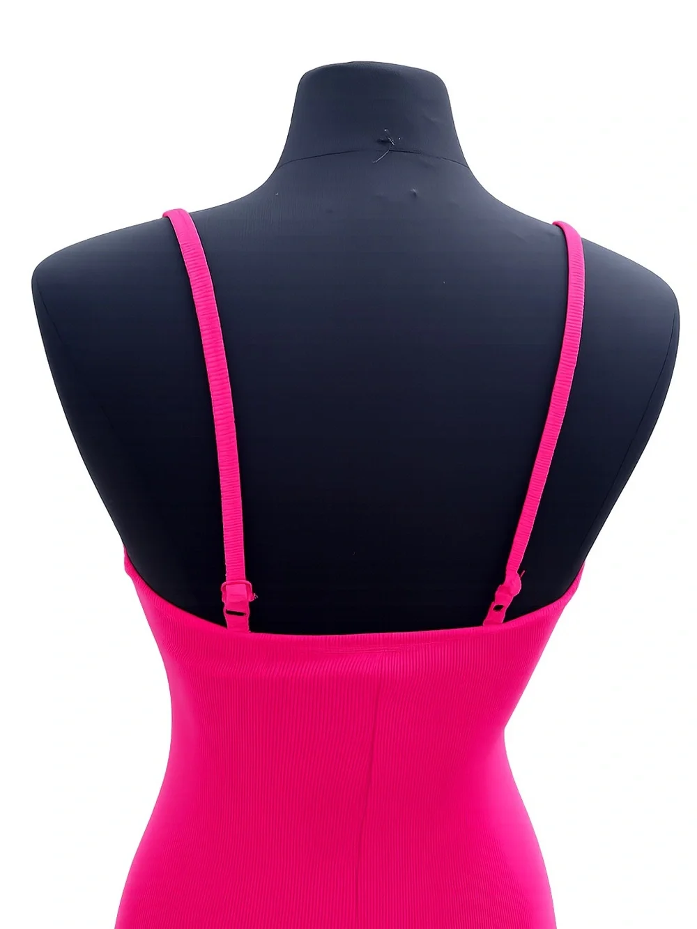NEW Zenana Tawnie Bodycon Spaghetti-Strap Midi/Maxi Dress Hot Pink Barbiecore Lg - Picture 5 of 11